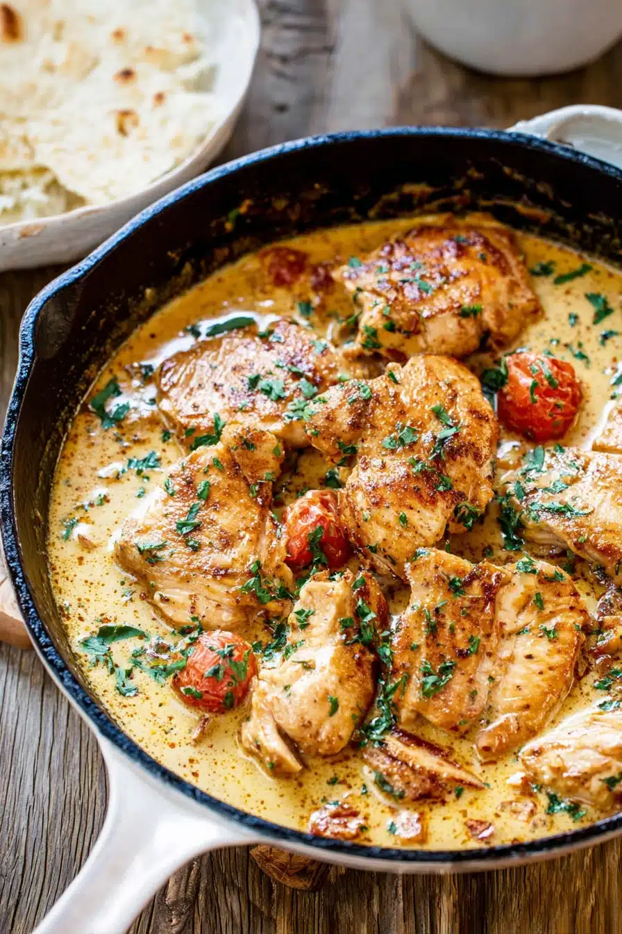 Creamy Oven Baked Chicken Thighs Creamy Oven Baked Chicken Thighs recipe step-by-step guide