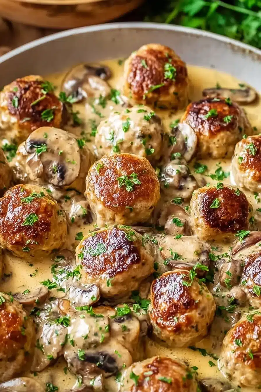 Creamy Mushroom Chicken Meatballs (30-Minutes) - Image 2