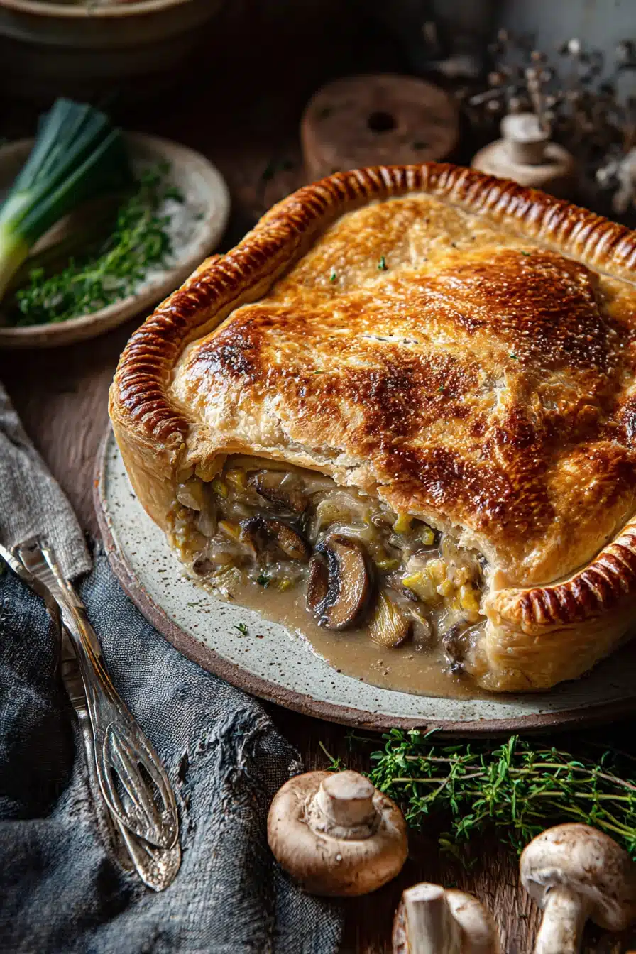 Delicious Savoury Vegan Mushroom and Leek Pie Recipe - Image 2