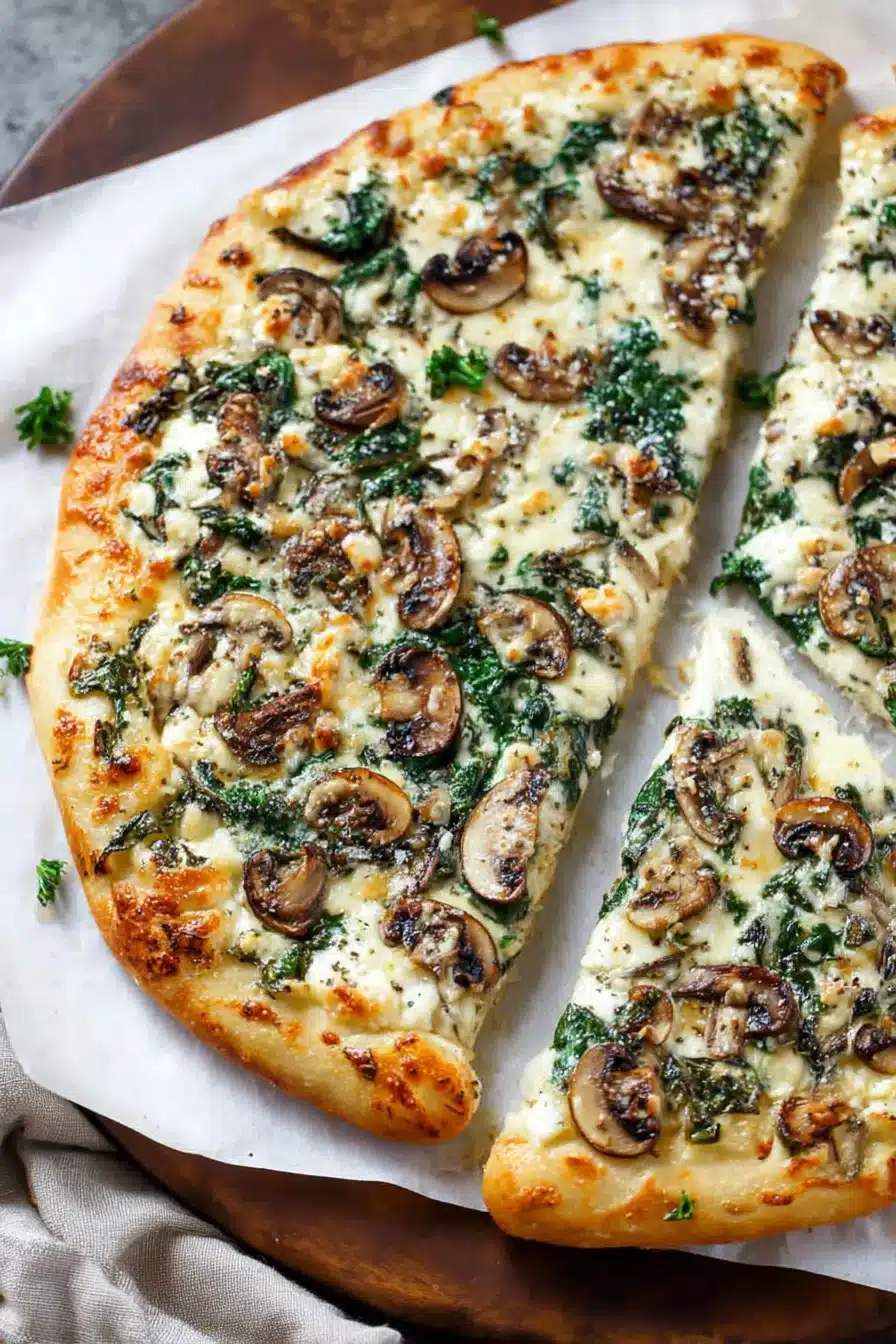 Easy Spinach and Mushroom White Pizza with Ricotta - Image 2