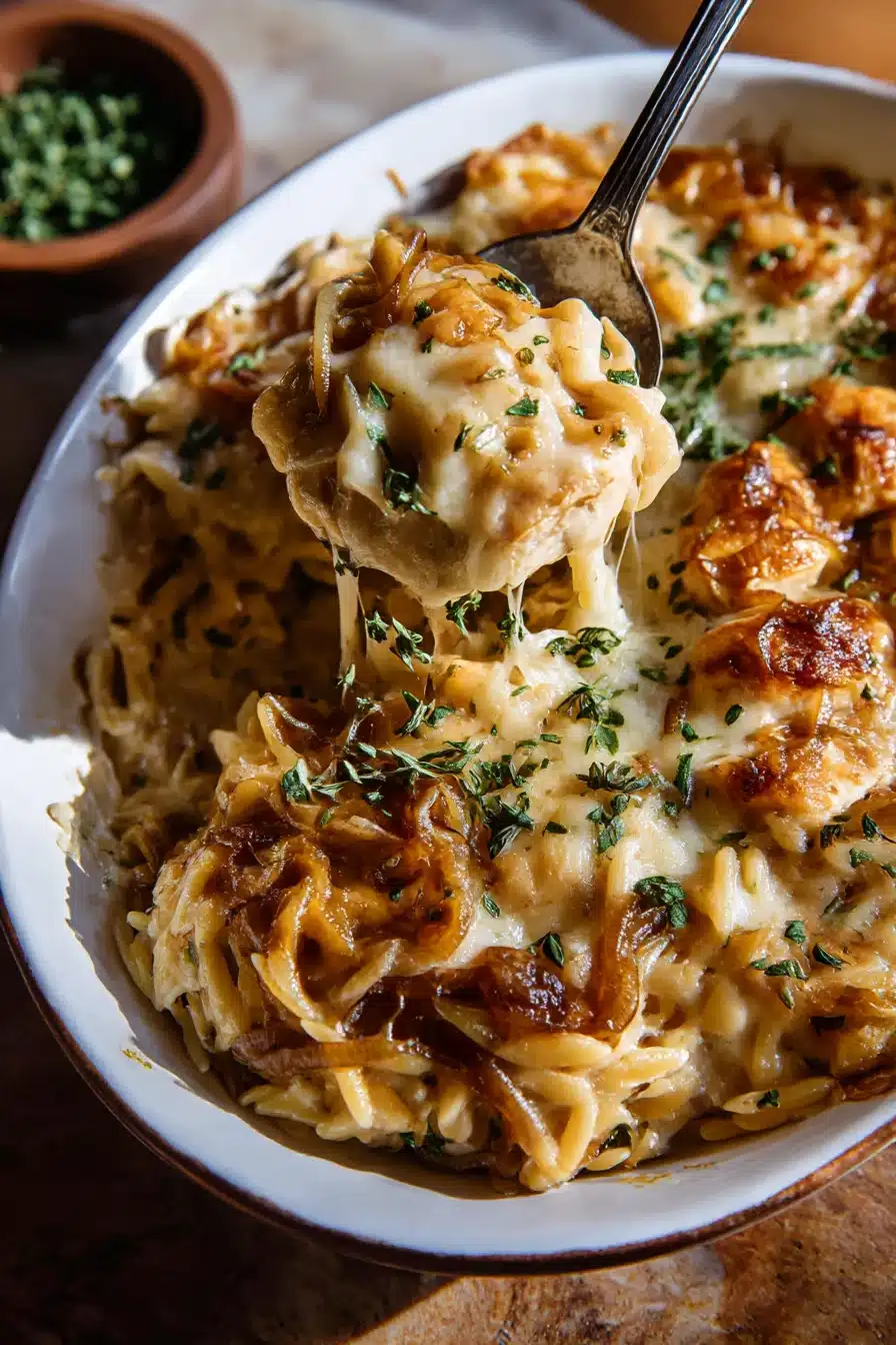 French Onion Chicken Orzo Casserole
French Onion Chicken Orzo Casserole
recipe step-by-step guide