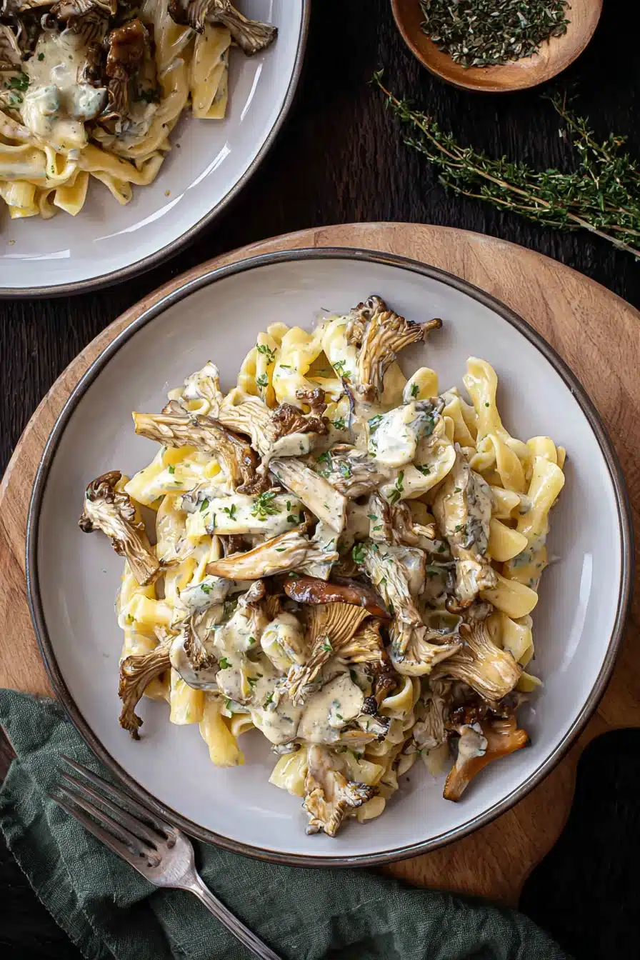 Hen of the Woods Pasta with Creamy Tarragon Sauce - Image 2