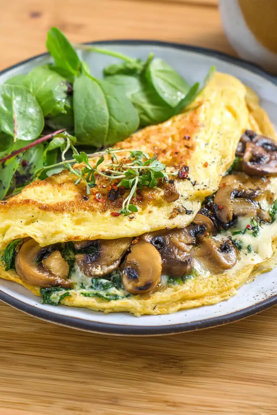 Keto Mushroom and Spinach Omelette - Image 2