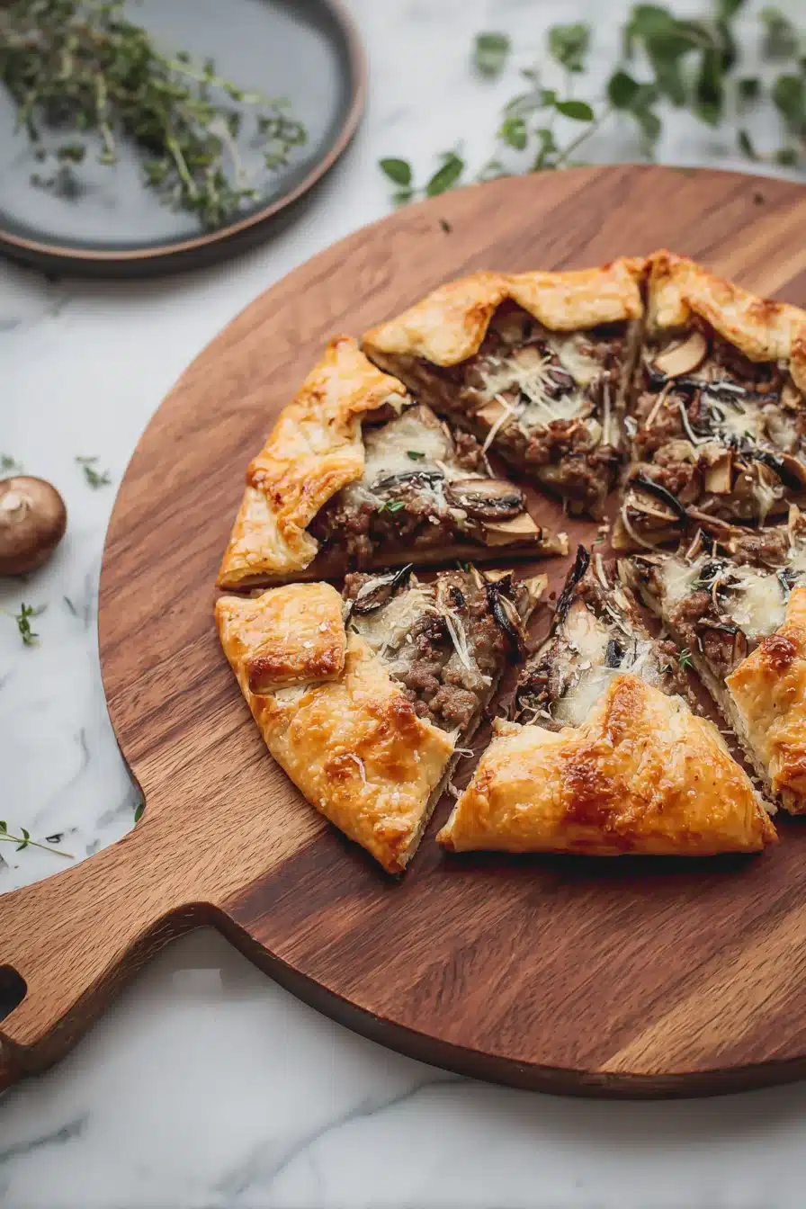 Sausage Galette (Caramelized Onion and Mushroom Savory Galette Recipe) - - Image 2