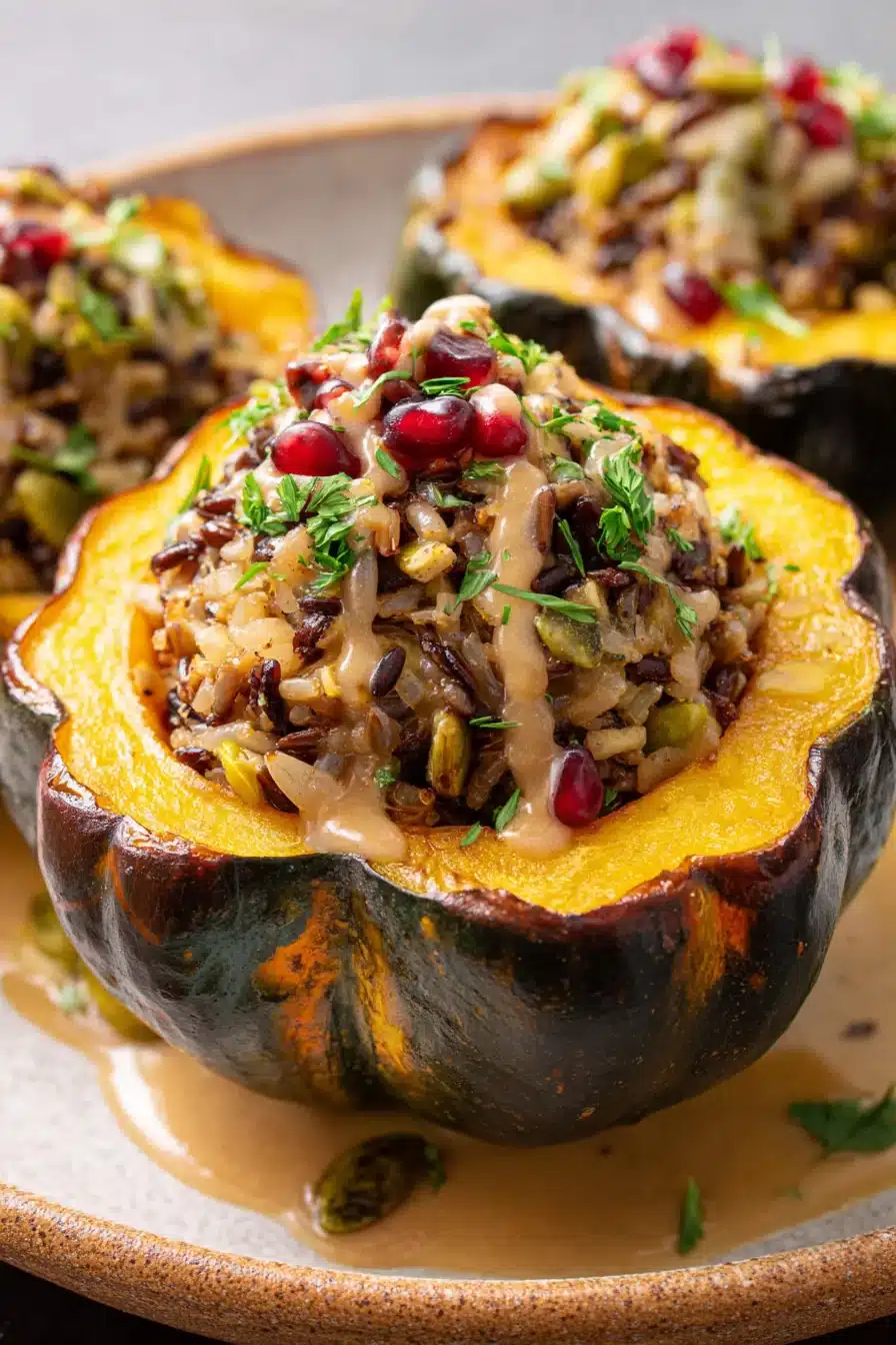 Vegan Stuffed Acorn Squash with Maple Tahini Drizzle - Image 2