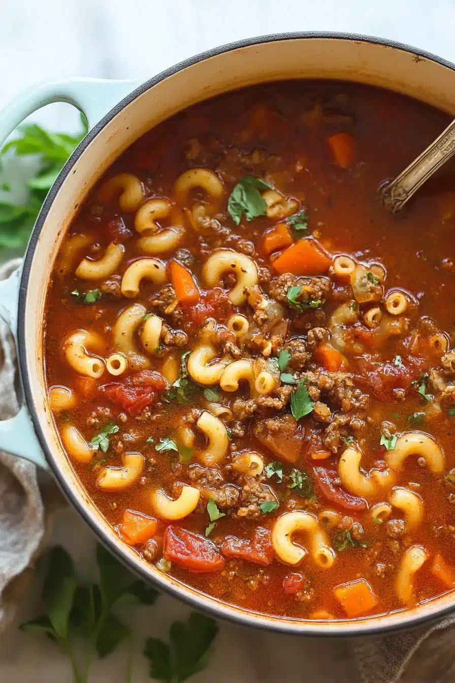 BEST Beefy Tomato Macaroni Soup Recipe - Image 2