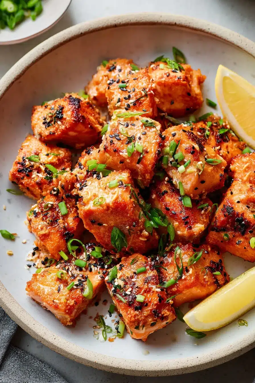 Looking for a flavorful and easy salmon recipe? Try this Bang Bang Salmon! Crispy salmon bites in … | Salmon recipes, Air fryer recipes healthy, Salmon bites recipe - Image 2