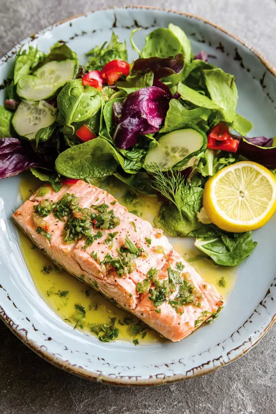 Olive Oil Poached Salmon w/ Herb Vinaigrette - Image 2