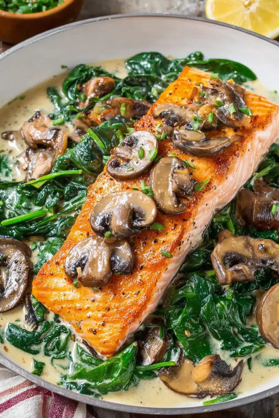 Salmon Florentine with Spinach & Mushrooms - Image 2