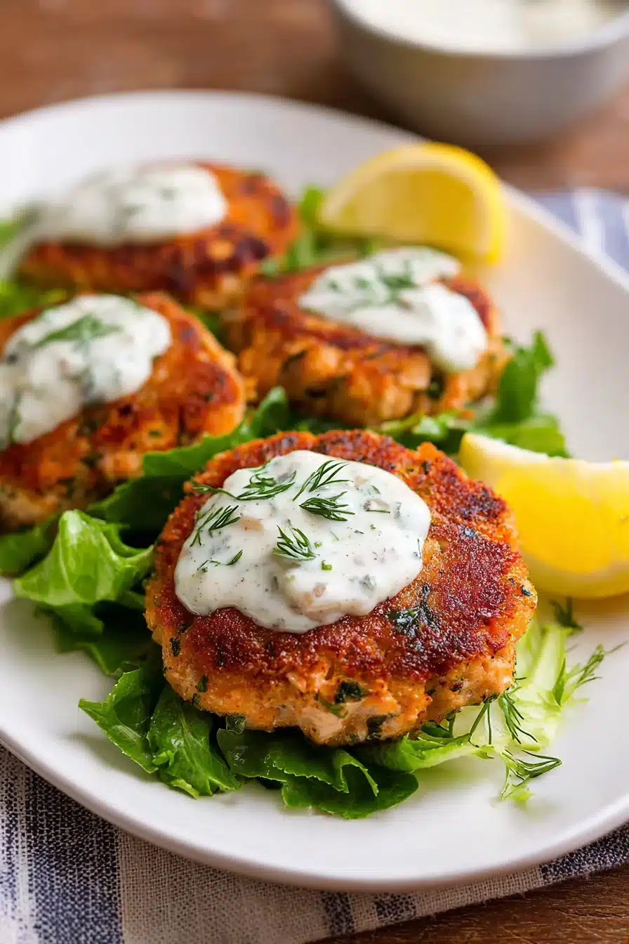 Salmon Patties with Creamy Lemon-Garlic Sauce Recipe - Image 2