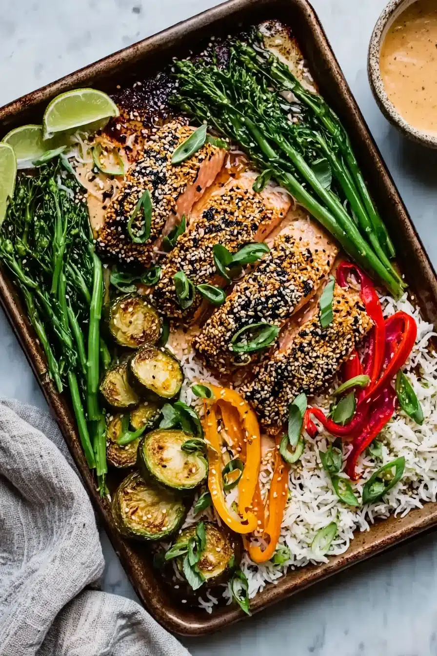 Sesame Crusted Salmon Sheet Pan Dinner | The Modern Proper - Image 2