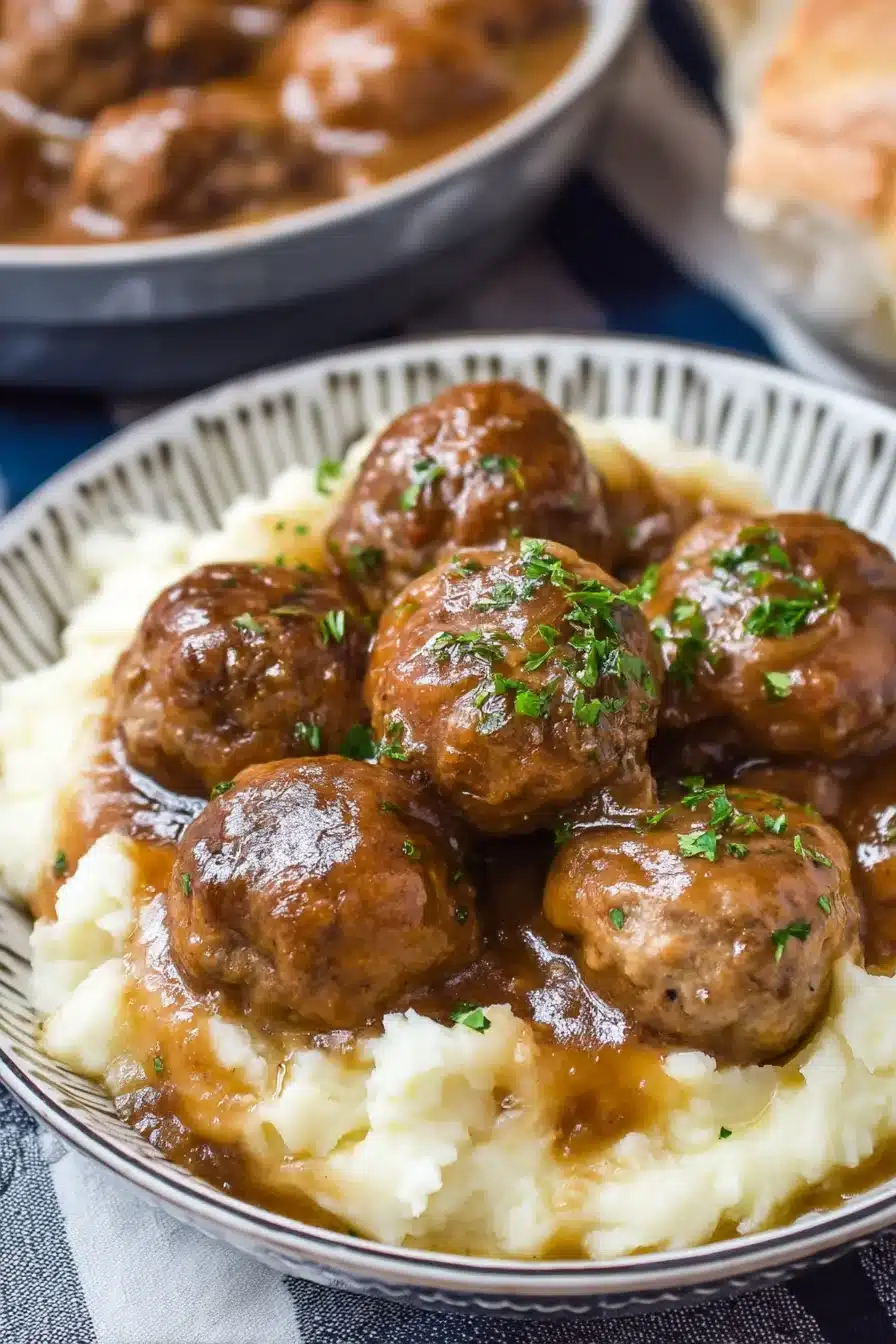 Slow Cooker Salisbury Steak Meatballs | Easy Crockpot Dinner - Image 2