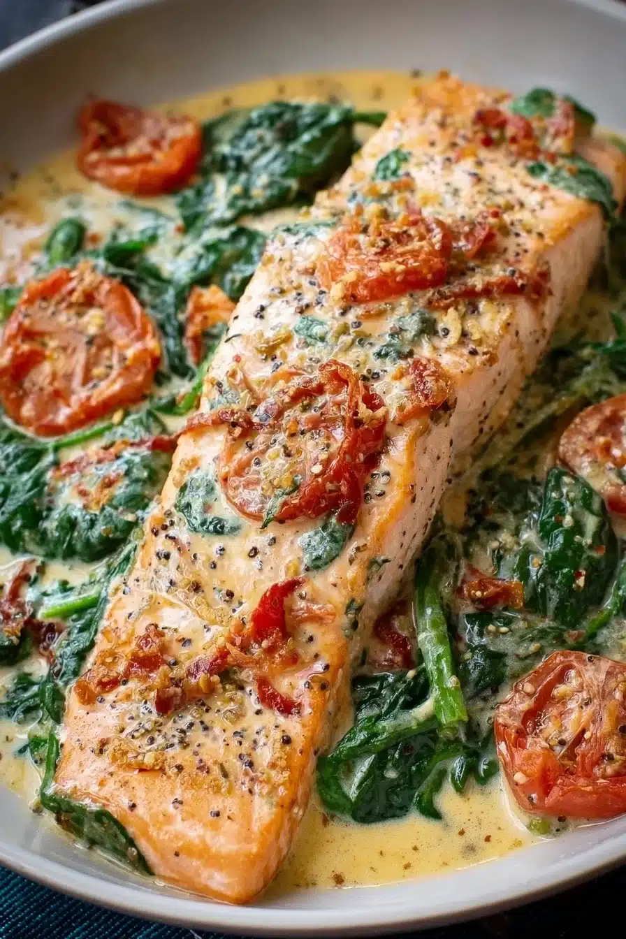 Tuscan Garlic Salmon with Spinach and Tomato - Image 2