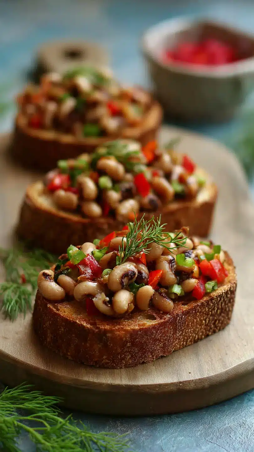 Flavorful Black-eyed Peas Bruschetta Recipe for New Year's Celebration - Image 3