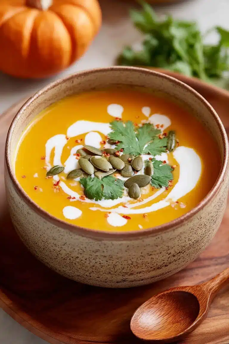 Thai Pumpkin Soup, Coconut Milk, Creamy, Spicy, Comforting, Delicious