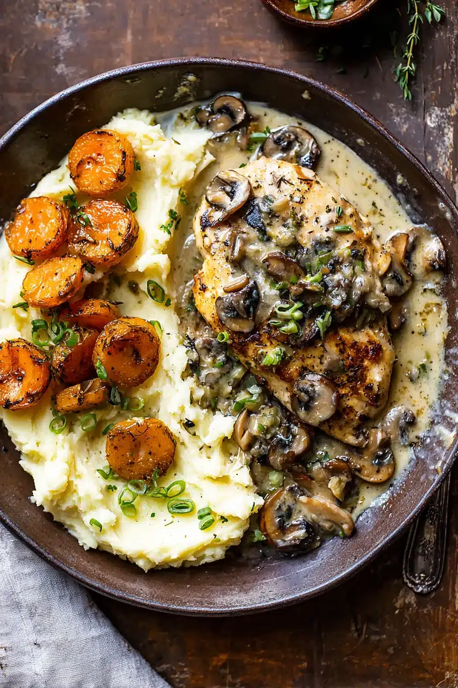 Creamy Mushroom Chicken – Cozy One-Pan Fall Dinner with Mashed Potatoes - Image 1