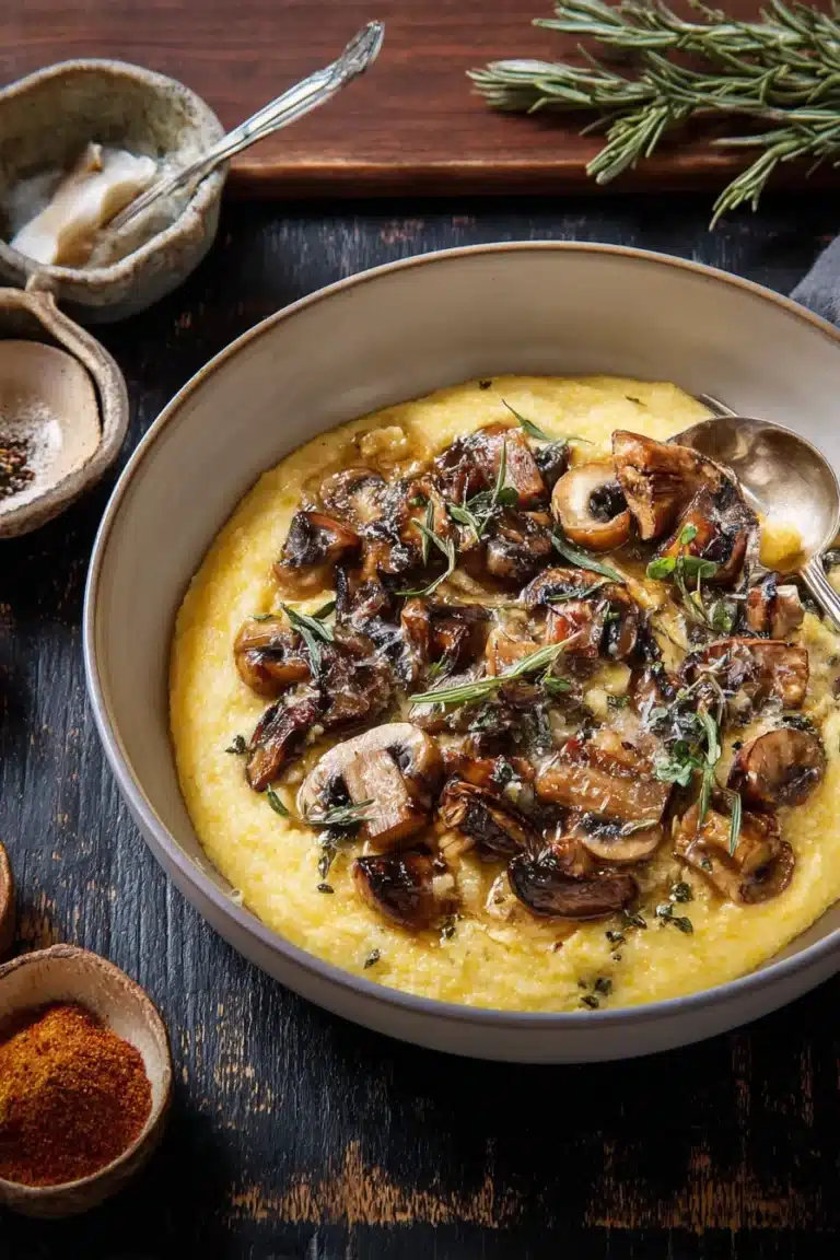 Creamy Polenta with Mushrooms (Christmas Recipe & Thanksgiving Recipe) - Image 1
