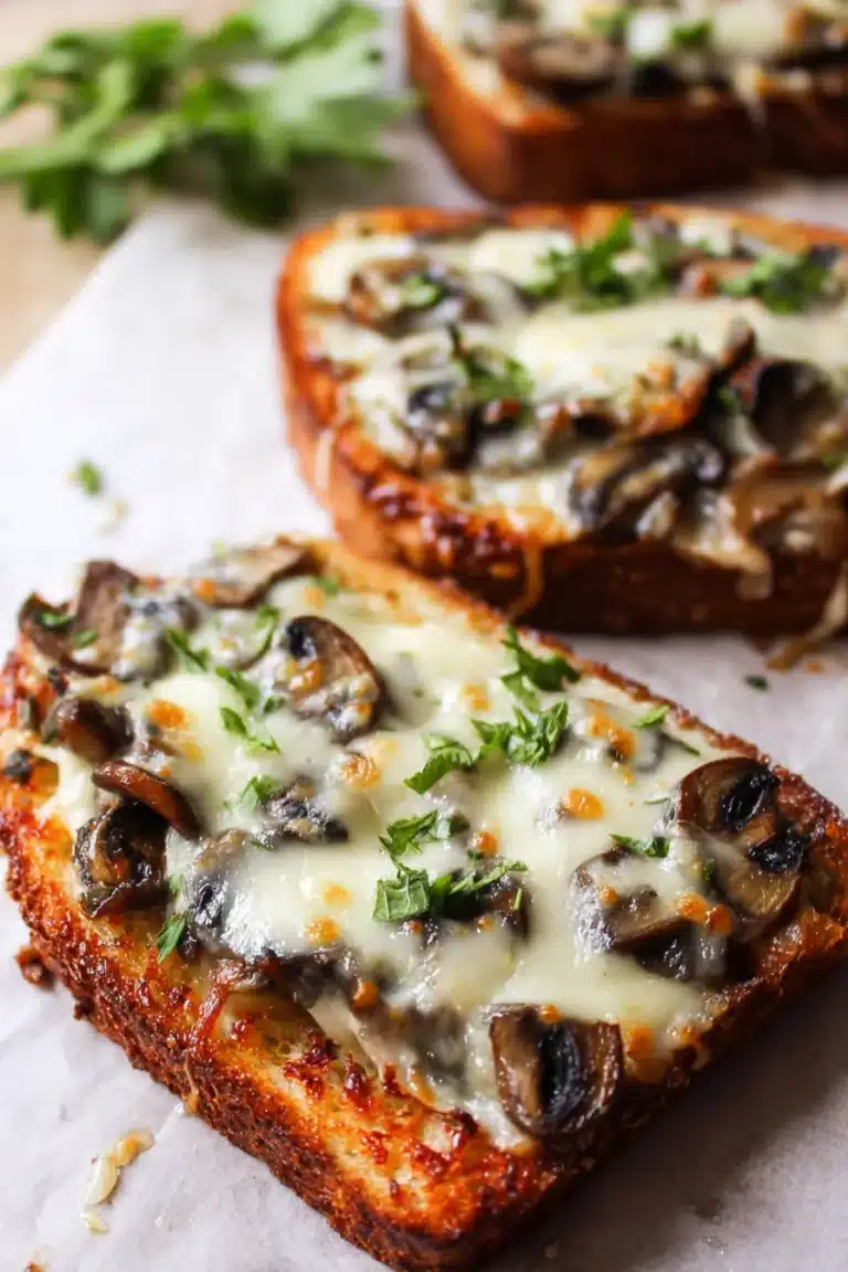 Easy Melted Cheese Mushroom Toast Recipe - Image 1