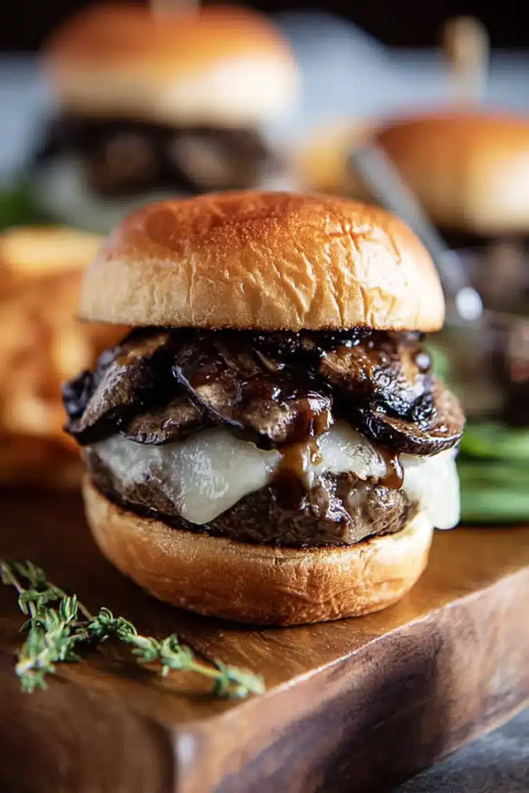 Mushroom Swiss Burgers: Delicious Homemade Juice Perfection - Image 1