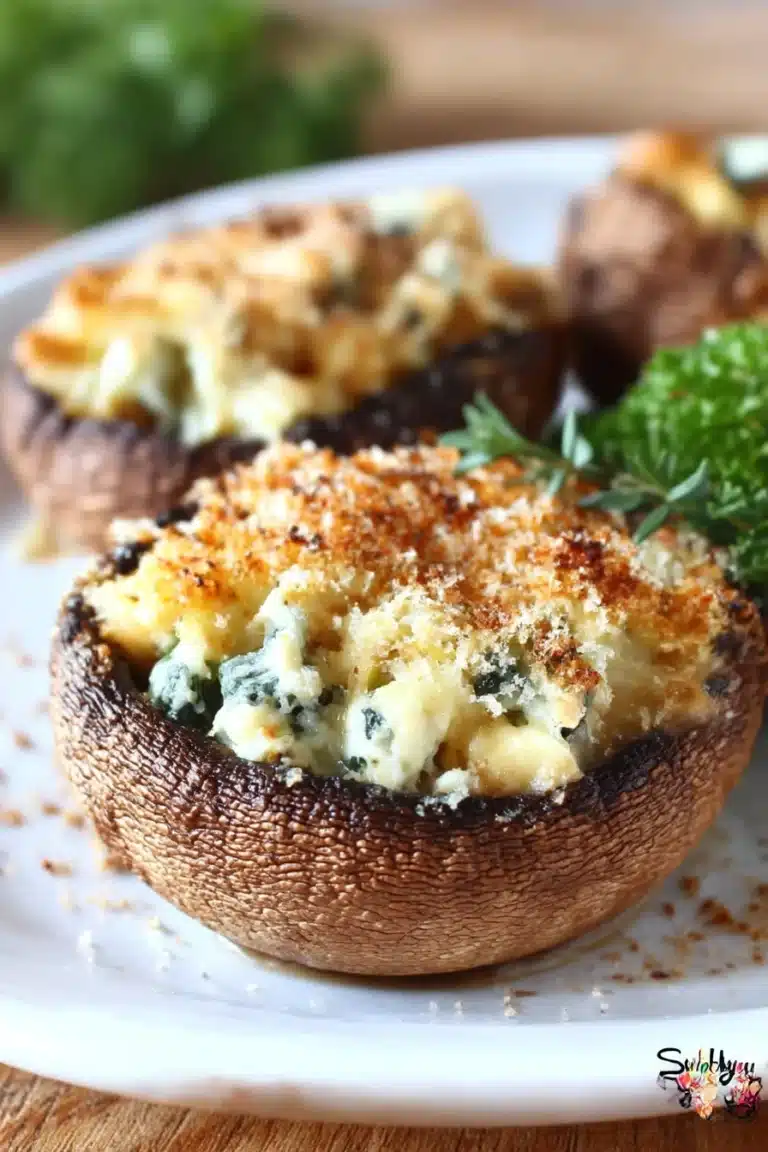 portobello mushrooms, stuffed, blue cheese, savory, creamy, flavorful, gourmet dish