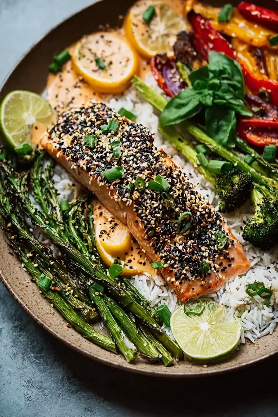 Sesame Crusted Salmon Sheet Pan Dinner | The Modern Proper - Image 1