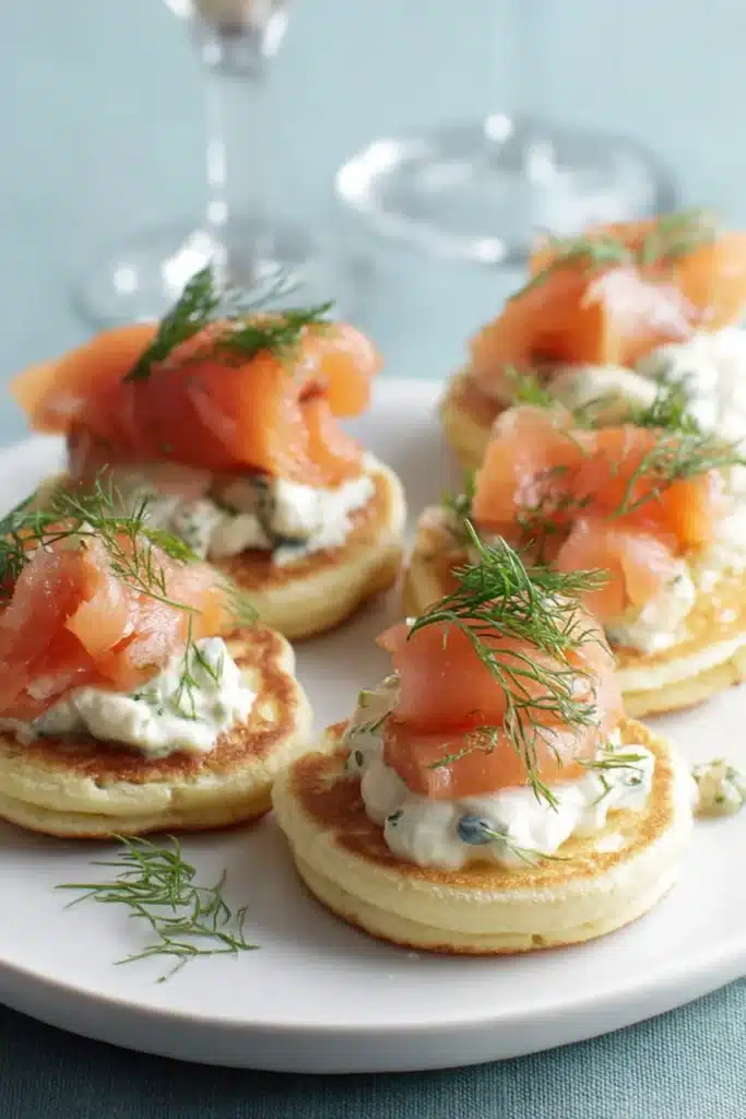 Smoked Salmon on Dill Pikelets - Image 1