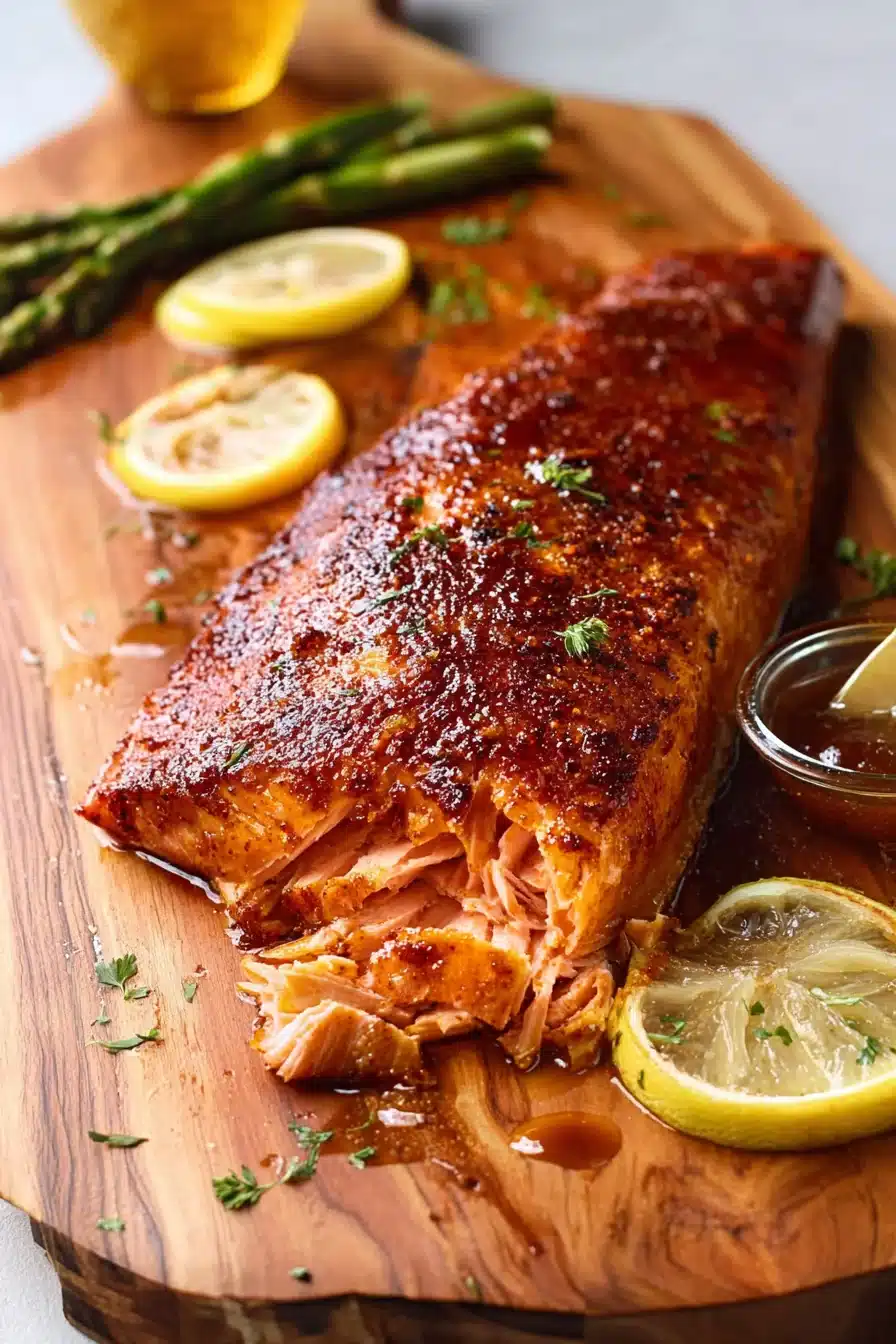 Spiced Cedar Plank Salmon With a Maple Bourbon Glaze - Image 1